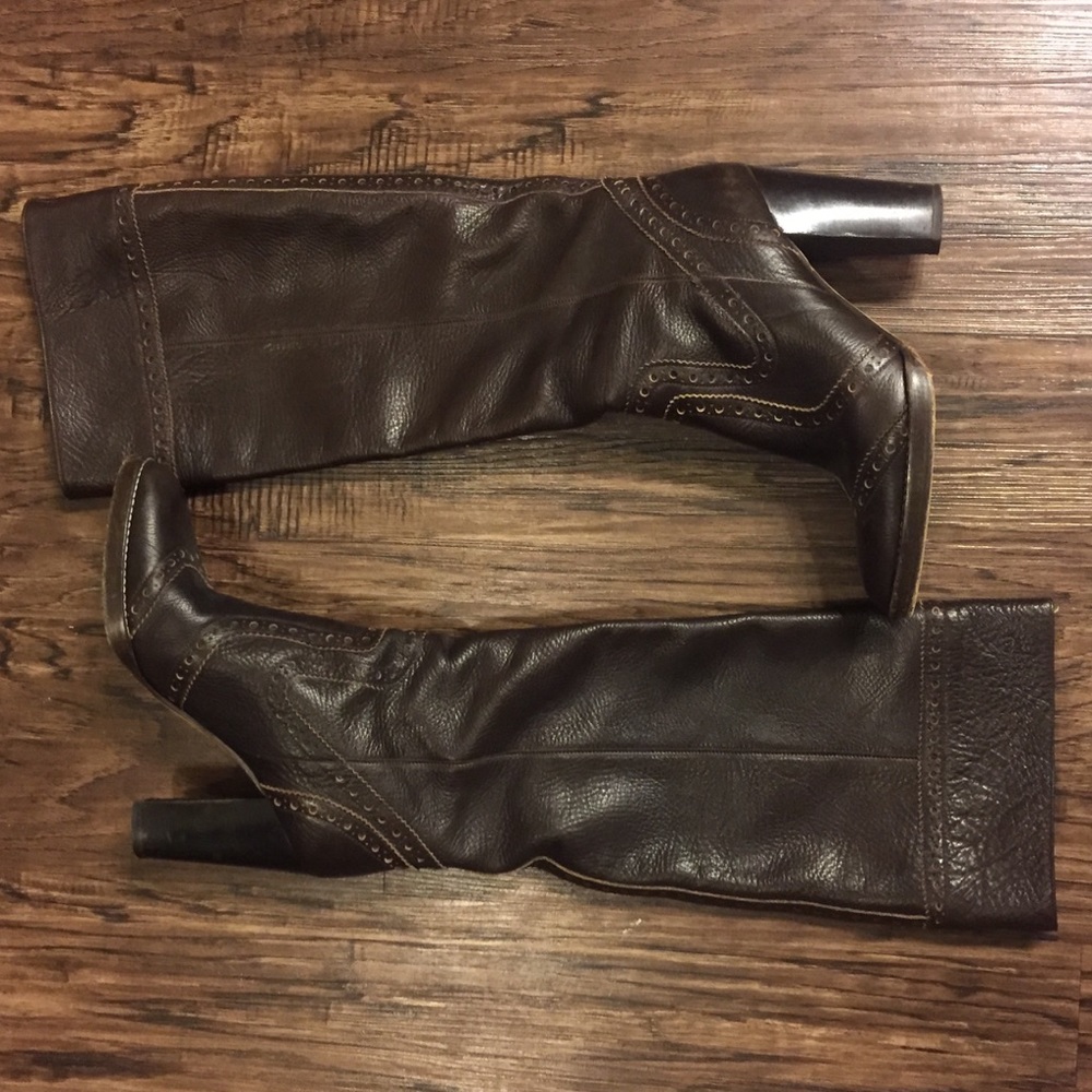 Michael Kors Embroidered Over Knee Boots, Sz 8 M